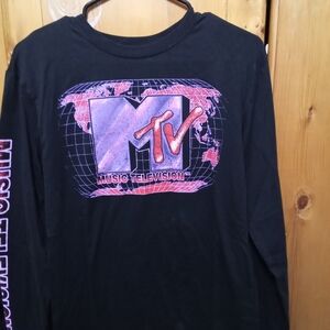 MTV Black and Pink Long Sleeve Tee